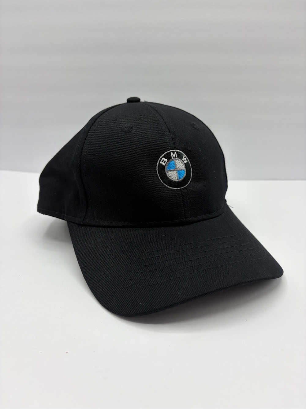 BMW Hat Black Ball Cap Adjustable Velcro Strap German Cars Automobile
